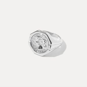Miranda Frye Coin Signet Ring Sterling Silver Plated Brass